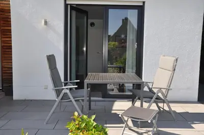 Ein Balkon oder eine Terrasse in der Unterkunft Fewo 