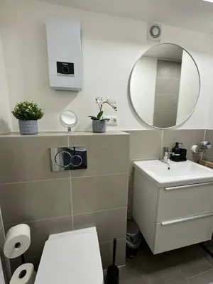 Ein Badezimmer in der Unterkunft Zentrale moderne City-Wohnung - Netflix - Nespresso