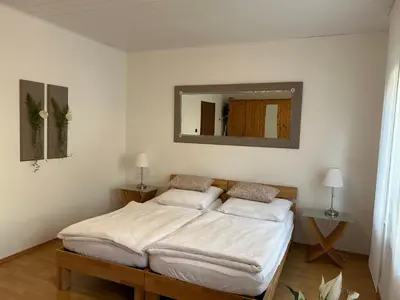 Ein Bett oder Betten in einem Zimmer der Unterkunft Casa Commodore Nähe Messe Düsseldorf