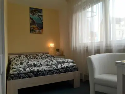 Ein Bett oder Betten in einem Zimmer der Unterkunft Wohnung in der Ludwigstraße im Zentrum von Dortmund