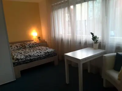 Ein Bett oder Betten in einem Zimmer der Unterkunft Wohnung in der Ludwigstraße im Zentrum von Dortmund