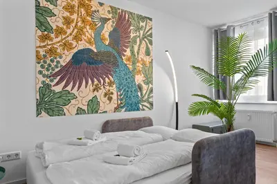 Ein Bett oder Betten in einem Zimmer der Unterkunft ROTH Apartments Remscheid-Mitte