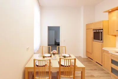 Küche/Küchenzeile in der Unterkunft Modern, komfortabel, vollausgestattet - Apartments by mevoga