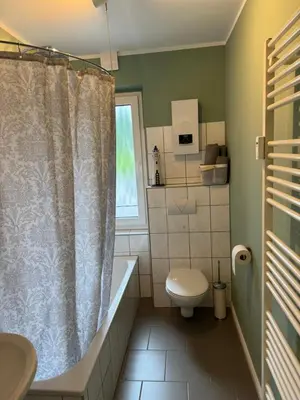 Ein Badezimmer in der Unterkunft Kleine FeWo auf m Hasten