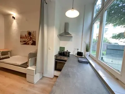 Ein Sitzbereich in der Unterkunft Apartment mit großer Küche, 4 Personen