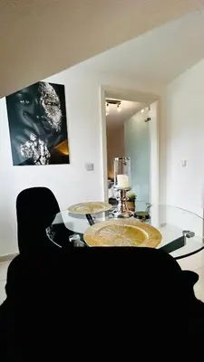 Ein Sitzbereich in der Unterkunft Luxusapartment mit Balkon Nähe Dortmund