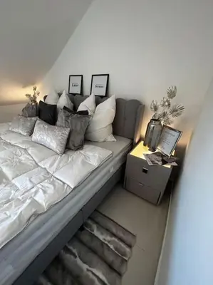 Ein Bett oder Betten in einem Zimmer der Unterkunft Luxusapartment mit Balkon Nähe Dortmund