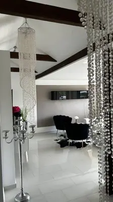 Ein Sitzbereich in der Unterkunft Luxusapartment mit Balkon Nähe Dortmund