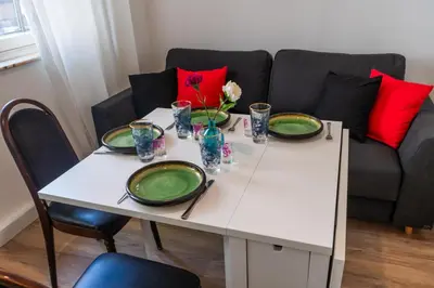 Ein Sitzbereich in der Unterkunft City Apartments Old Town Düsseldorf