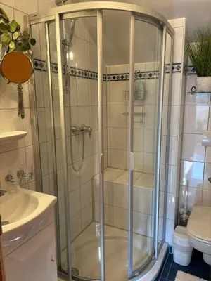 Ein Badezimmer in der Unterkunft Privatunterkunft Am Aaper Wald