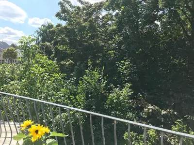 Ein Garten an der Unterkunft Gemütliche Wohnung mit Balkon, verkehrsgünstig gelegen