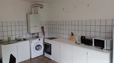 Küche/Küchenzeile in der Unterkunft K&K Unterkunft Gbr Am Kamannshof