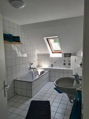 Ein Badezimmer in der Unterkunft Wohnung Haldenblick für max 9 Personen