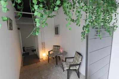 Ein Sitzbereich in der Unterkunft zentrale Lage Apartment nähe Düsseldorf Airport, Messe