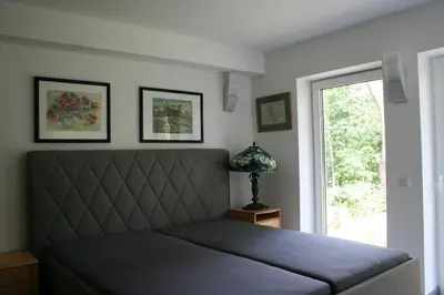 Ein Sitzbereich in der Unterkunft Ferienwohnung Ruhrblick Wengern
