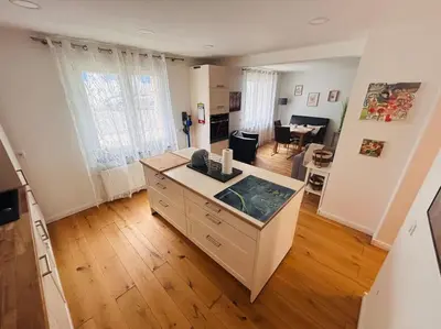 Ein Sitzbereich in der Unterkunft Schöne EG-Wohnung Heiligenhaus