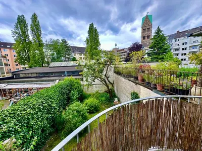 Grundriss der Unterkunft Pempelfort, zentral, Balkon, zu Fuß zur Kö & Stadt, Netflix