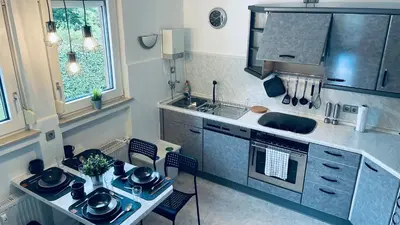 Küche/Küchenzeile in der Unterkunft GNA01 - Große Wohnung mit 7 Betten, große Küche, 2 Balkone & Parkplatz