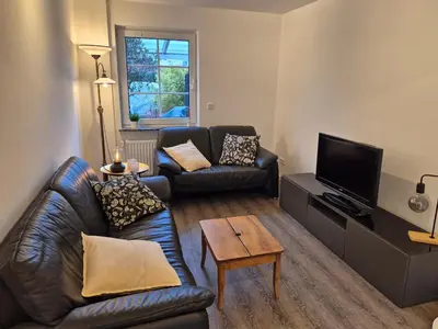 Ein Sitzbereich in der Unterkunft Märchenhaftes Wohnen am Stadtrand von Dortmund