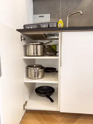 Küche/Küchenzeile in der Unterkunft Ruhr Business Apartments Essen Apartment mit 5 Einzelbetten Privat Parkplatz