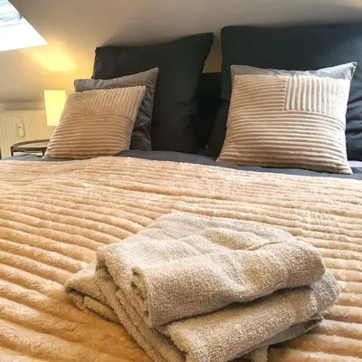 Ein Bett oder Betten in einem Zimmer der Unterkunft Ferien und Business Appartement mit Loggia
