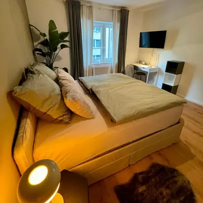 Ein Bett oder Betten in einem Zimmer der Unterkunft Seibel's SUITES - Luxus 2 Room Flat in best Rüttenscheid