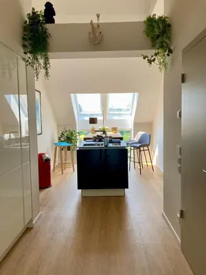 Ein Sitzbereich in der Unterkunft Wunderschöne Ferienwohnung in innovativem Zero-Emissionen Haus