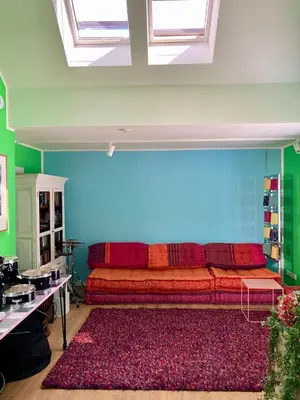Ein Sitzbereich in der Unterkunft Wunderschöne Ferienwohnung in innovativem Zero-Emissionen Haus