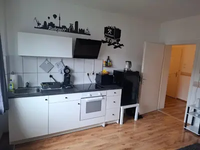Küche/Küchenzeile in der Unterkunft Fußball-Kultur Appartement Gelsenkirchen Schalke