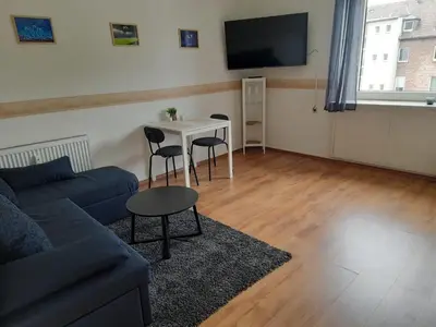 TV/Unterhaltungsangebot in der Unterkunft Fußball-Kultur Appartement Gelsenkirchen Schalke