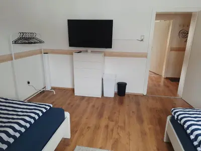 TV/Unterhaltungsangebot in der Unterkunft Fußball-Kultur Appartement Gelsenkirchen Schalke