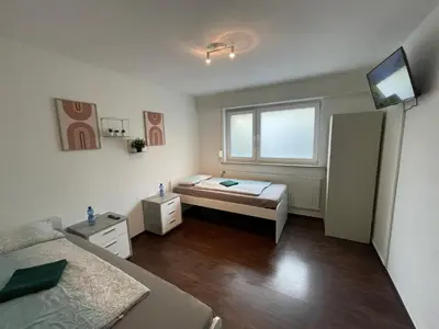 Ein Bett oder Betten in einem Zimmer der Unterkunft Moderne Monteurswohnung Bochum nahe der Autobahn