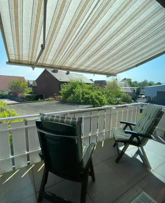 Ein Balkon oder eine Terrasse in der Unterkunft Ferienwohnung Steinhoff