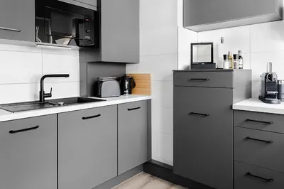 Küche/Küchenzeile in der Unterkunft Premium Apartment - Küche - Komfort - Zentral