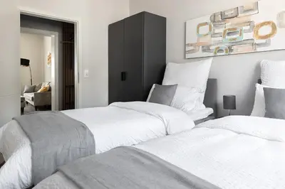 Ein Bett oder Betten in einem Zimmer der Unterkunft Premium Apartment - Küche - Komfort - Zentral