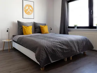 Ein Bett oder Betten in einem Zimmer der Unterkunft Apartment im Zentrum von Bochum