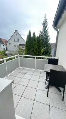 Ein Balkon oder eine Terrasse in der Unterkunft LeoMi Ferienwohnung
