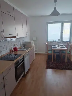 Küche/Küchenzeile in der Unterkunft Nette Kuschelige Terrassen Wohnung