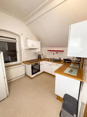 Küche/Küchenzeile in der Unterkunft Ruhr Business Apartments Essen Apartment mit 7 Einzelbetten Privat