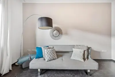 Ein Sitzbereich in der Unterkunft Rü-Juwel Design-Apartment - Messe, Gruga, Kruppklinik, Prime