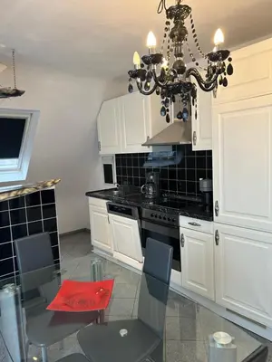 Küche/Küchenzeile in der Unterkunft Apartment im Düsseldorfer Norden