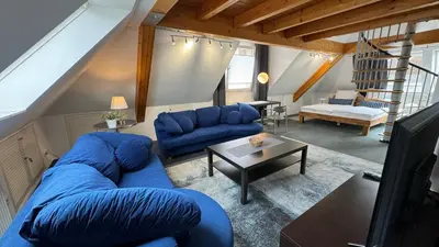 Ein Sitzbereich in der Unterkunft Loftapartment Wuppertal