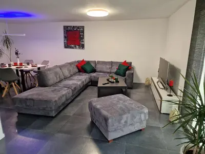 Ein Sitzbereich in der Unterkunft Moers City Apartments OG