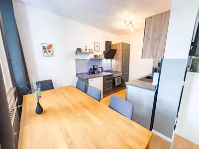 Küche/Küchenzeile in der Unterkunft M-14 Komfortable Wohnung 10 Min bis Moviepark