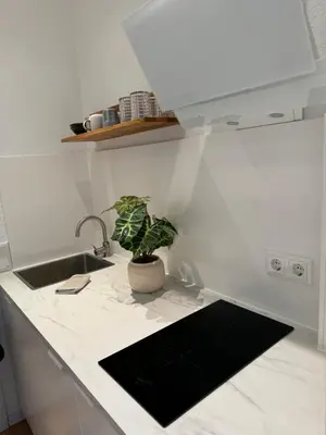 Küche/Küchenzeile in der Unterkunft Cozy Apartment Wolke