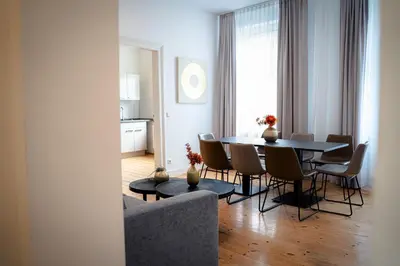 Küche/Küchenzeile in der Unterkunft Gemütliche Wohnung by Junik Apartments