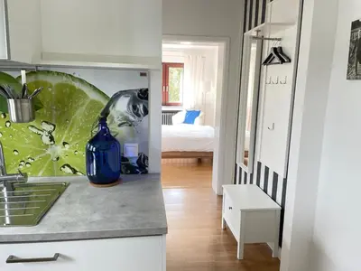 Ein Bett oder Betten in einem Zimmer der Unterkunft Gästeappartement Ratingen-Hösel