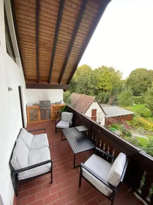 Ein Sitzbereich in der Unterkunft Loft in ruhiger Lage mit Blick ins Grüne