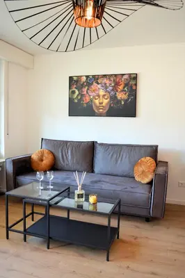 Ein Sitzbereich in der Unterkunft Apartment Ratingen - Balkon, Nähe DÜ-Messe und Airport