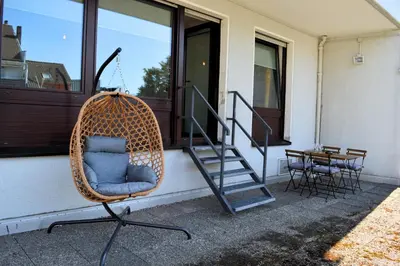 Ein Balkon oder eine Terrasse in der Unterkunft Apartment Ratingen - Balkon, Nähe DÜ-Messe und Airport